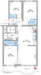 ウェルフェアグリーン原木１号棟　405号室　《火災保険料弊社負担＆御引越などで使用頂ける現金3万円》